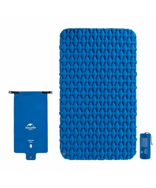 Килимок надувний двомісний з надувним мішком Naturehike FC-11 NH19Z055-P, 65мм, блакитний Килимок надувний двомісний з надувним мішком Naturehike FC-11 NH19Z055-P, 65мм, блакитний