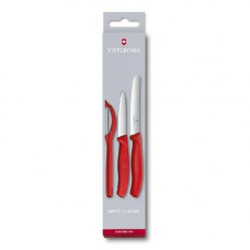 Набор кухонный Victorinox SwissClassic Paring Set 3шт с красной ручкой (Vx67111.31)