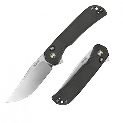 Ніж складаний туристичний Ruike P192-AK, (9.1 см) 14C28N / алюмінієвий сплав 6063, сірий