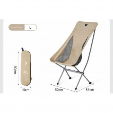 Стілець складаний Naturehike Stellaluna L04 CNK2450JJ015, розмір M, алюміній, чорний