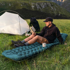 Матрац туристичний надувний одномісний Naturehike CNK2550WS019, 200x60x9.5 см, синій, прямокутний із вбудованою помпою