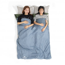 Спальник надлегкий Naturehike Ultralight LW180 NH21MSD09 лівий, (15°C), p-p M, сіро-синій