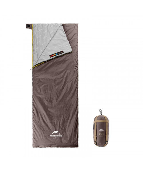 Спальник надлегкий Naturehike Summer LW180 NH21MSD09 правий, (15°C), p-p M, коричневий