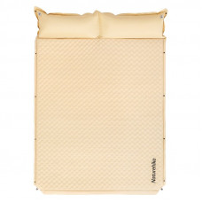 Самонадувний килимок двомісний з подушкою Naturehike CNK2300DZ014, 30 мм, бежевий