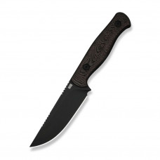 Ніж фіксований туристичний Weknife Notchline, (8.7 см) CPM S35VN /Carbon Fiber мідний з чохлом