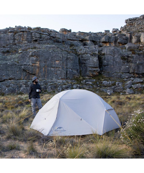 Намет надлегкий двомісний з футпринтом Naturehike Mongar NH17T007-M, 20D, сiрий