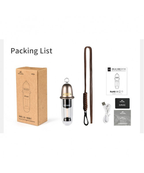 Ліхтар кемпінговий Naturehike CNK2350ZM010, 118х39мм, коричневий