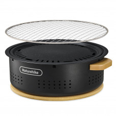Настільна кругла піч із решіткою та сковорідкою Naturehike CNK2550CF010, 36*32.6*12 см, хромоване залізо