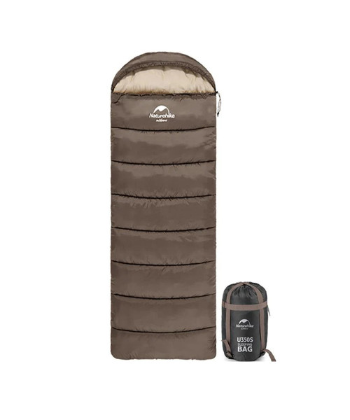 Спальник з капюшоном Naturehike U150 NH20MSD07, (11°C), правий, коричневий