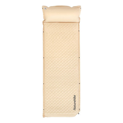 Матрац туристичний із подушкою, самонадувний одномісний Naturehike CNK2300DZ014, 192x65x6 см, бежевий