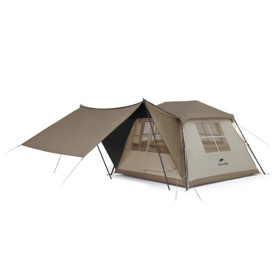 Намет з навісом Naturehike Village CNK2300ZP021, коричневий великий