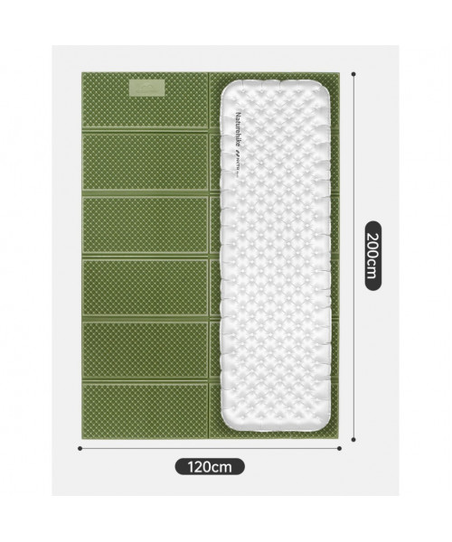 Килимок складаний подвійний IXPE Naturehike CNK2450WS044, алюмінієва плівка, 200x120х1,8 см, синій