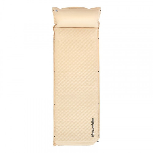 Матрац туристичний із подушкою, самонадувний одномісний Naturehike CNK2300DZ014, 192x65x3 см, бежевий