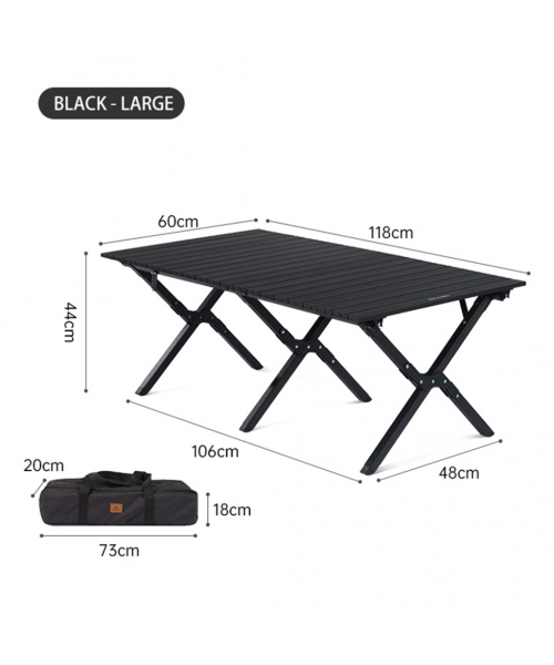 Розкладний стіл великий Naturehike CNK2300JU010, алюміній, чорний Розкладний стіл великий Naturehike CNK2300JU010, алюміній, чорний