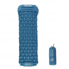 Матрац туристичний водонепроникний одномісний Naturehike CNK2300DZ0001, 198x59x6.5 см, темно-синій із вбудованою помпою для надування