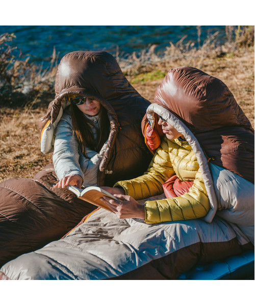 Спальник з натуральним пухом Naturehike Snowbird CNK2550WS014, p-р L, коричневий 400 г