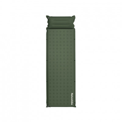Килимок надувний із подушкою одномісний Naturehike CNK2550WS025, 30 мм, зелений