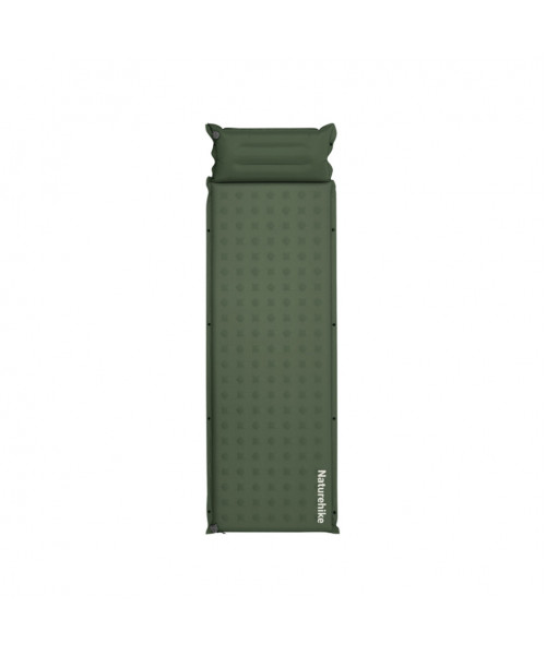 Килимок надувний із подушкою одномісний Naturehike CNK2550WS025, 30 мм, зелений