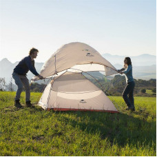 Намет надлегкий одномісний з футпринтом Naturehike Cloud Up 1 Updated NH18T010-T, 20D, сіро-червоний