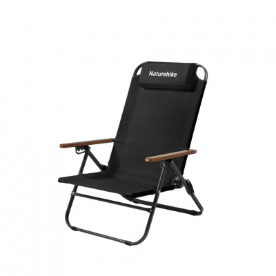 Крісло складане з відкидною спинкою Naturehike CNK2550JJ012, залізо, чорний