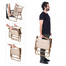 Крісло складане Naturehike MW02 NH19Y002-D, 600D Oxford / алюміній, р-р S, бежевий