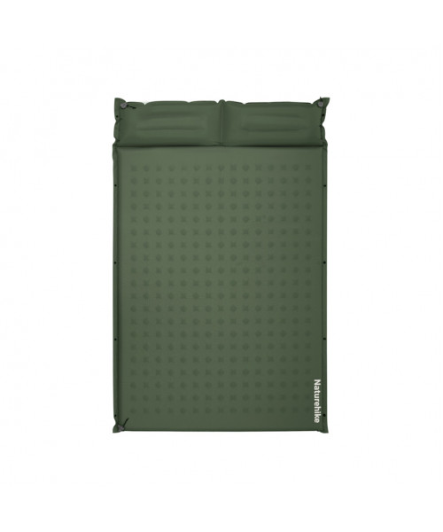 Килимок надувний із подушкою двомісний Naturehike CNK2550WS025, 30 мм, зелений Килимок надувний із подушкою двомісний Naturehike CNK2550WS025, 30 мм, зелений