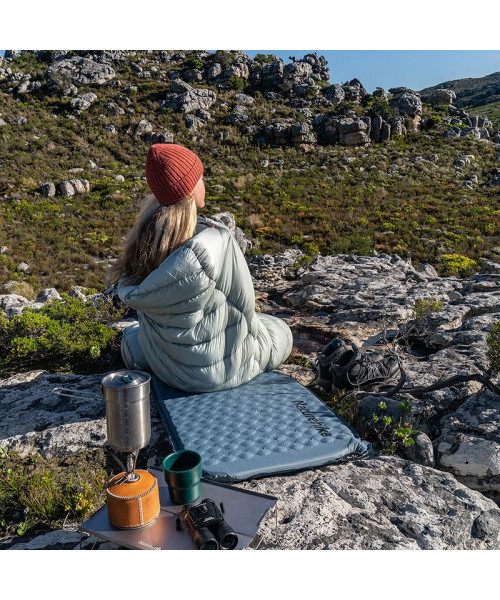 Самонадувний матрац надлегкий одномісний овальний Naturehike CNK2300DZ013, 35 мм, блакитний