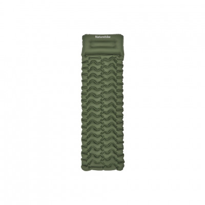 Матрац надувний одинарний Naturehike CNK2550WS019, 65 мм, із мішком для надування, зелений