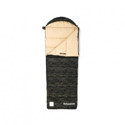 Спальний мішок з капюшоном Naturehike M320 CNK2350WS023, зелений камуфляж, лівий