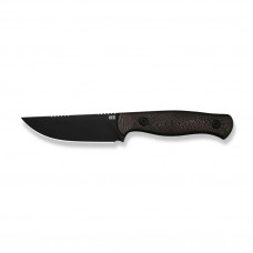 Ніж фіксований туристичний Weknife Notchline, (8.7 см) CPM S35VN /Carbon Fiber мідний з чохлом