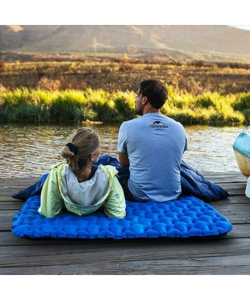 Килимок надувний двомісний з надувним мішком Naturehike FC-11 NH19Z055-P, 65мм, блакитний Килимок надувний двомісний з надувним мішком Naturehike FC-11 NH19Z055-P, 65мм, блакитний