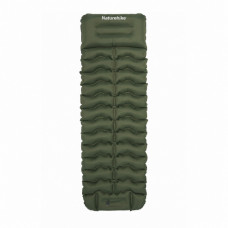 Матрац туристичний надувний одномісний Naturehike CNK2550WS019, 200x60x9.5 см, зелений, прямокутний із вбудованою помпою