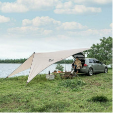 Тент для кемпінгу Naturehike Car Rear Canopy NH21TM001, 590*340 см, золотий (з трьома стійками)