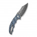 Ніж складаний туристичний Civivi Pentad (8.8 см) Damascus / Micarta синій/білий