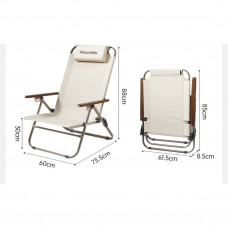 Крісло складане з регульованим нахилом Naturehike CNK2550JJ012, залізо, бежевий