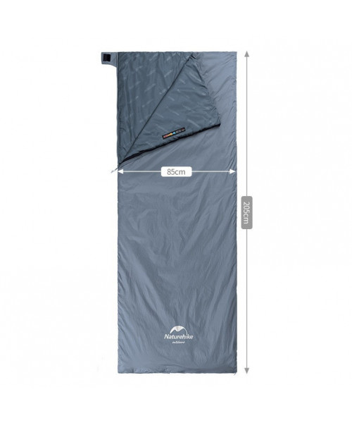 Спальник надлегкий Naturehike Ultralight LW180 NH21MSD09 правий, (15°C), p-p XL, сіро-синій