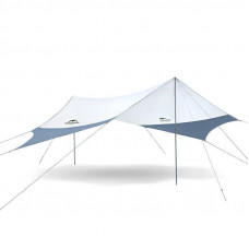 Тент для кемпінгу Naturehike Hexagon NH16T013-S, 150D / Silver Coated, 520*460 см, сіро-блакитний (з двома стійками)