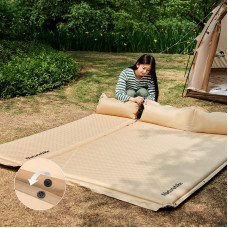 Матрац туристичний із подушкою, самонадувний одномісний Naturehike CNK2300DZ014, 192x65x3 см, бежевий