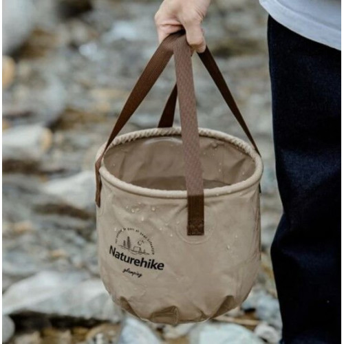 Складане відро для води з ПВХ Naturehike NH20SJ040, 20 л, світло-коричневий Складане відро для води з ПВХ Naturehike NH20SJ040, 20 л, світло-коричневий