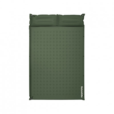 Килимок надувний із подушкою двомісний Naturehike CNK2550WS025, 60 мм, зелений