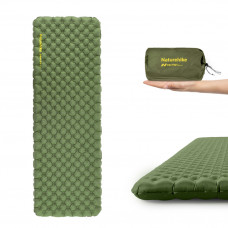 Матрац туристичний надувний одномісний Naturehike CNK2450WS014, надлегкий, 186х58х8 см, зелений із мішком для надування