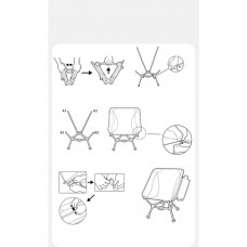 Крісло складане Naturehike Clamshell 001 Triangle Folding Moon Chair, чорний