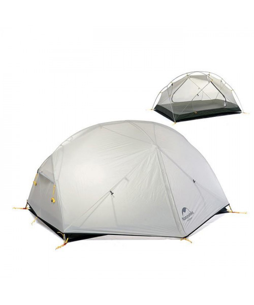Намет надлегкий двомісний з футпринтом Naturehike Mongar NH17T007-M, 20D, сiрий