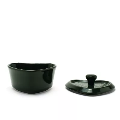 GIPFEL Кастрюля-кокотница з кришкою MAJOLICA у формі серця, 10см. Колір: темно-зелений. Матеріал: жароміцна кераміка 3920 GIPFEL