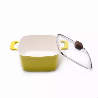 GIPFEL Каструля IRNA 24х24х12,5см з литого алюмінію з преміальним керамічним покриттям Excilon, з індукційним дном, зі скляним дахом 2646 GIPFEL