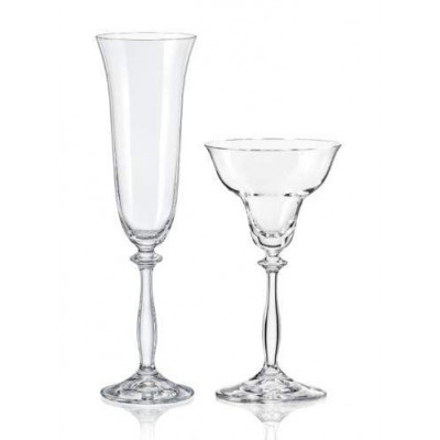 Келихи д/шамп Angela 190 мл 2 шт + підсвічник 9835 BOHEMIA