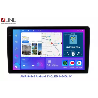 Мультимедійний центр Qline AMR-946v6 Android 13 QLED 4+64Gb 9"
