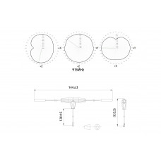 Антена FrSky диполь для приймачів R9 SX, MX, Slim+ IPEX1 (915 МГц)