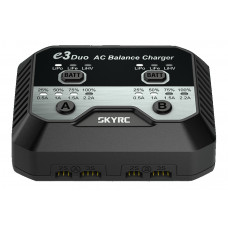 Зарядний пристрій дуо SkyRC e3 duo 20Wx2 2.2A з/БЖ для Li-Pol/Li-Fe/Li-HV 2-3S акумуляторів (SK-100164)