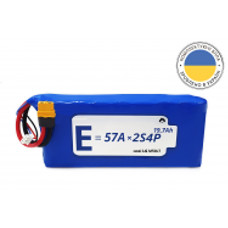 Акумуляторна батарея 2S4P Energy Life 19200мАч LG 21700-M50LT Li-Ion 12AWG XT60-F